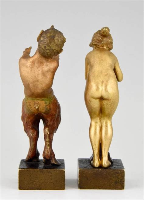 Erotic Vienna Bronzes Nude And Satyr By Bergman At Stdibs