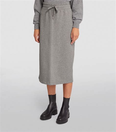 Womens Weekend Max Mara Grey Jersey Knitted Midi Skirt Harrods Uk