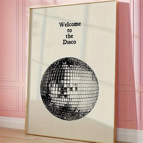 1pc Welkom Bij De Disco Print Vintage Disco Ball Poster Esthetische