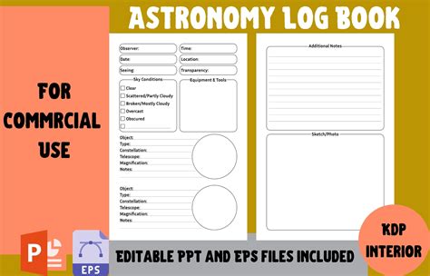 Astronomy Log Book KDP Interior Graphic By Cool Worker Creative Fabrica