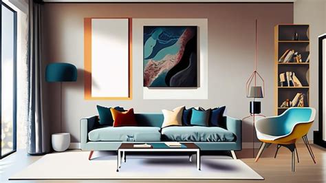 Premium Photo | Contemporary art gallery wall in a modern living room