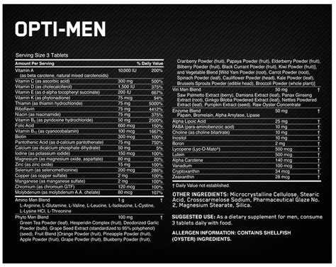 Optimum Nutrition Opti Men Scorpion Supplements Supplement Store Nz