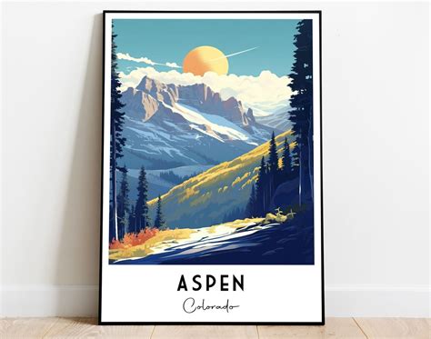 Aspen Colorado Art Aspen Poster Colorado Travel Poster Co Poster