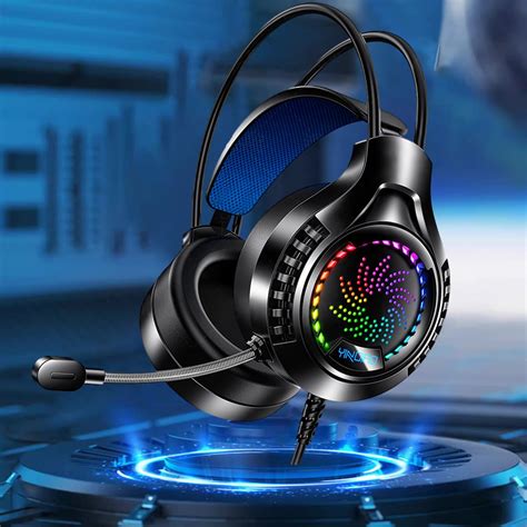 Quinlirra Back To School Headworn Computer Gaming Earphones Wired Earphones Illuminated 3 5mm