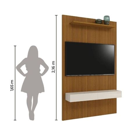 Painel Para Tv At Polegadas Ripado Impress O D Egeo Prateleira