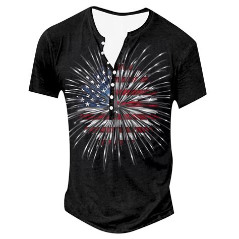 Sopiago Mens 4th Of July T Shirts America Patriotic Flag Men America