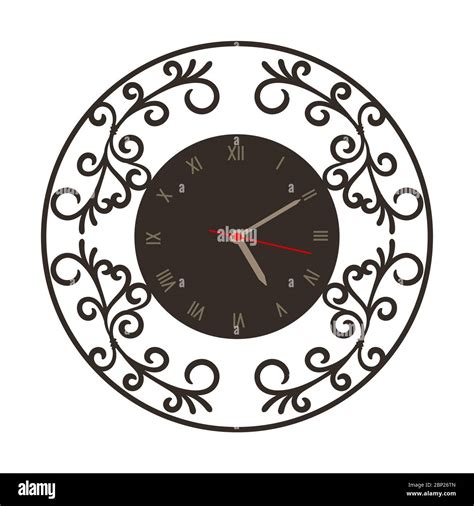 Vintage wall clock isolated on white background, vector illustration ...