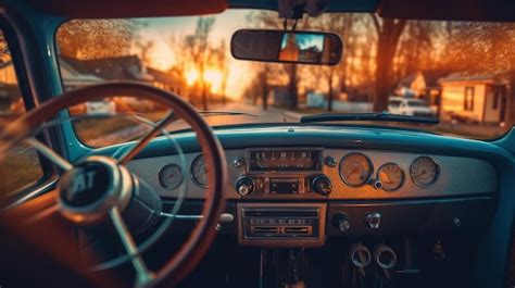 Premium AI Image | A vintage car with the dashboard and the dashboard ...