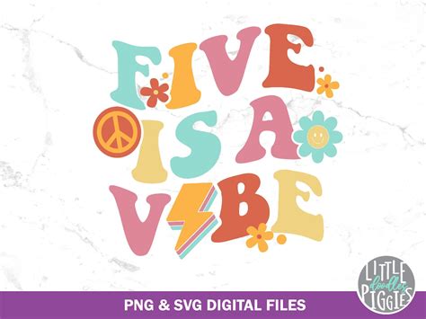 Five Is A Vibe Svg Png Cut File Retro Five Hobo Birthday S