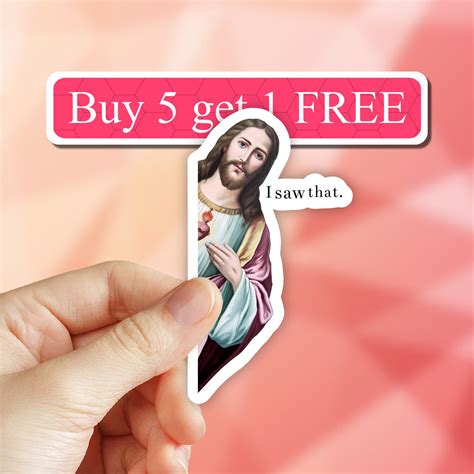 Jesus I Saw That Meme Sticker Hydroflask Stickers Vinyl Etsy