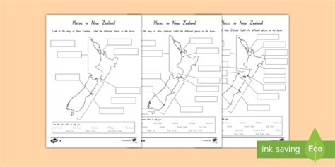 Blank New Zealand Map Labelling Activity Teacher Made