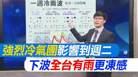 【每日必看】強烈冷氣團影響到週二 下波全台有雨更凍感｜強烈大陸冷氣團南下 北東天氣寒冷 中南部溫差大 20240226 Youtube