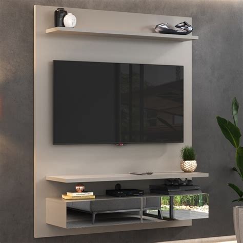 Painel Para Tv Até Polegadas Gavetas Espelhadas Nude Bp e Foscarini Leroy Merlin