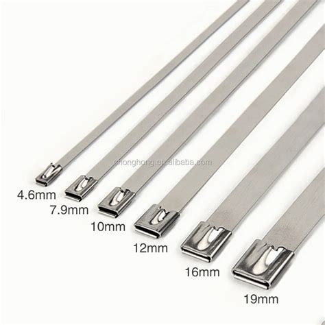 4 6x200mm Metal Zip Ties Multi Purpose Self Locking Strap Ties Self