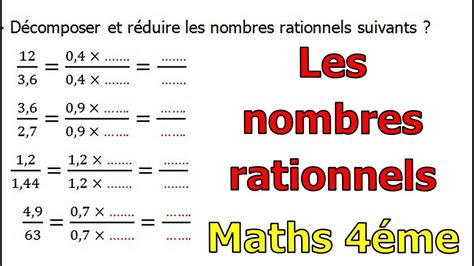 Maths 4ème Les nombres rationnels Exercice 10 YouTube