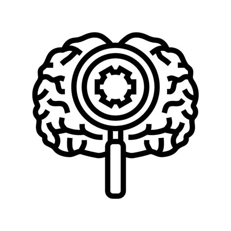 Brain Research Neuroscience Neurology Line Icon Vector Illustration