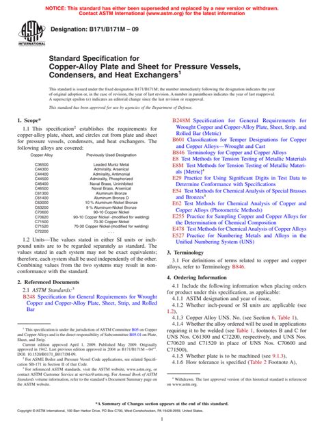 ASTM B171 B171M 09 Standard Specification For Copper Alloy Plate And