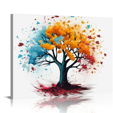 Eastsmooth Abstract Tree Wall Art Colorful Tree Canvas Wall Art The