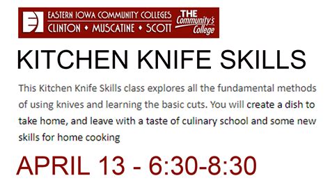 Knife Skills Class Eastern Iowa Community College