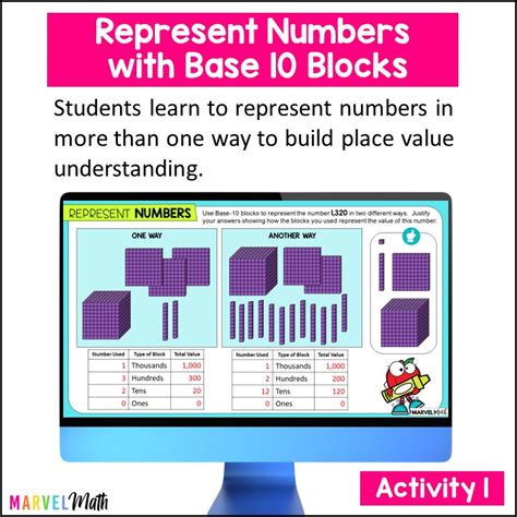 Place Value With Base 10 Blocks Digital Activities Marvel