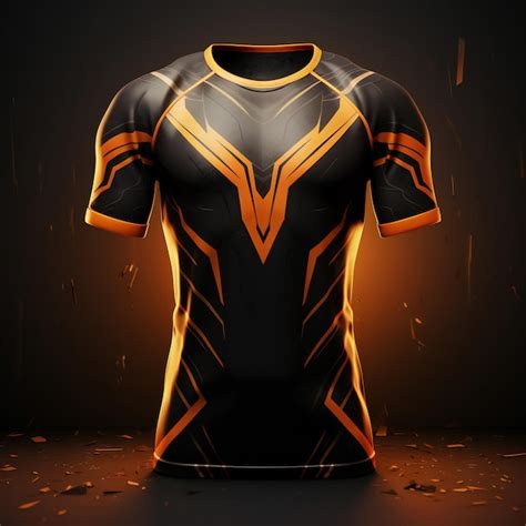 Premium AI Image | TShirt Design in Black and Orange on Dark Background