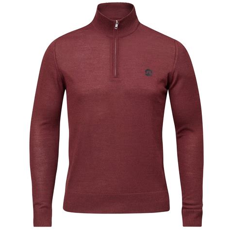 J Lindeberg Kian Half Zip Tour Merino Sweater Zinfandel Scottsdale Golf