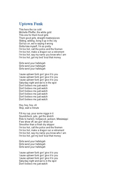 Letra de La Canción Uptown Funk de Bruno Mars | Songs | Popular Music