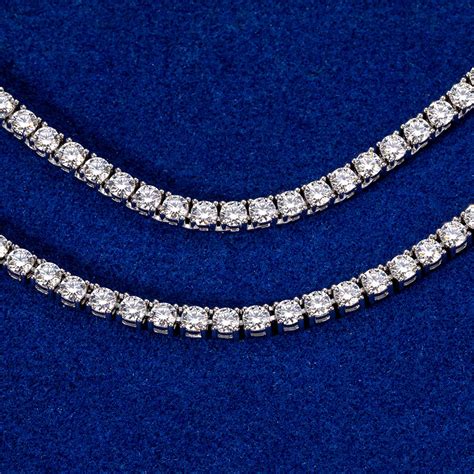 S925 Sterling Silver 3mm Moissanite Tennis Chain Helloice Jewelry