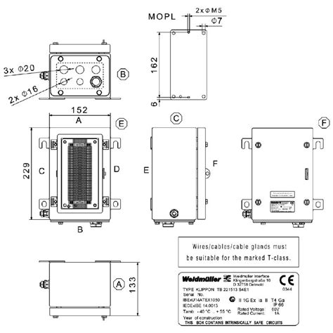 KTB MH 221513 EXIA Klippon TB MH 221513 Ex Ia 229 X 152 X 133 Mm