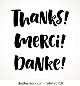 Thank You Lettering English French German Stock Vector Royalty Free