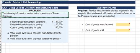 Solved Formula Subtract Cell Referencing E4 7 Using Chegg