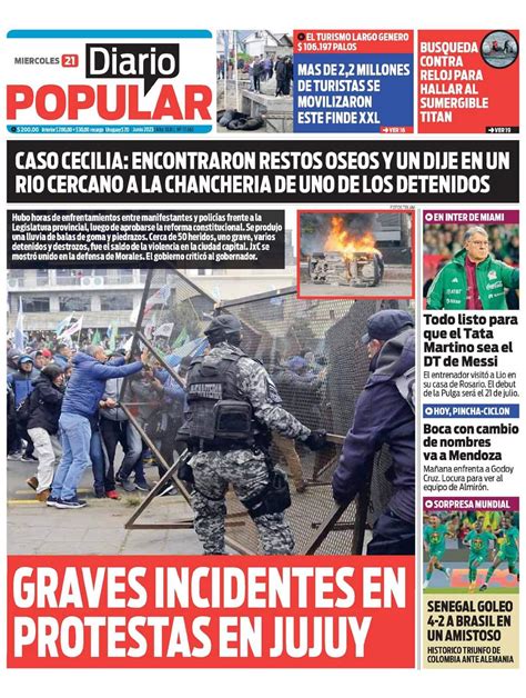 Las Tapas De Los Diarios De Hoy En Argentina Miércoles 21 De Junio