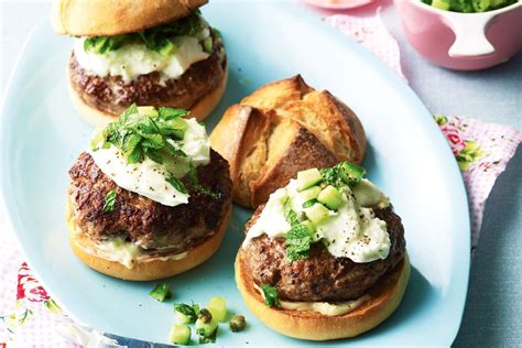 Lamb Burgers With Buffalo Mozzarella And Cucumber Salad Recipes