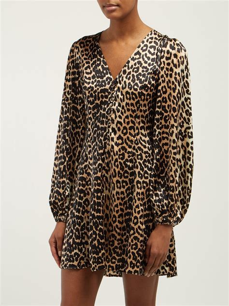 Ganni Leopard Silk Dress Atelier Yuwa Ciao Jp