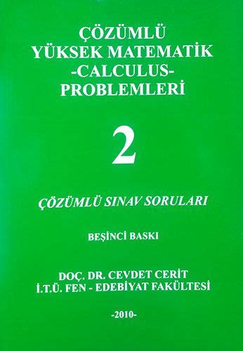 Z Ml Y Ksek Matematik Calculus Problemleri Cevdet Cerit Kitap