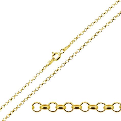 375 9ct Solid Yellow Gold 16 18 20 Inch 18mm Belcher Link Chain