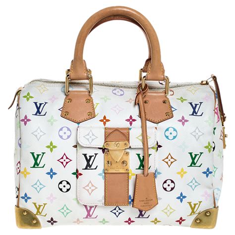 Louis Vuitton White Monogram Multicolore Canvas Speedy 30 Bag Louis Vuitton Tlc