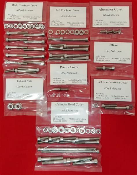 Honda 1972 76 Xl250 Polished Stainless Steel Engine Bolt Kit Alloy Boltz