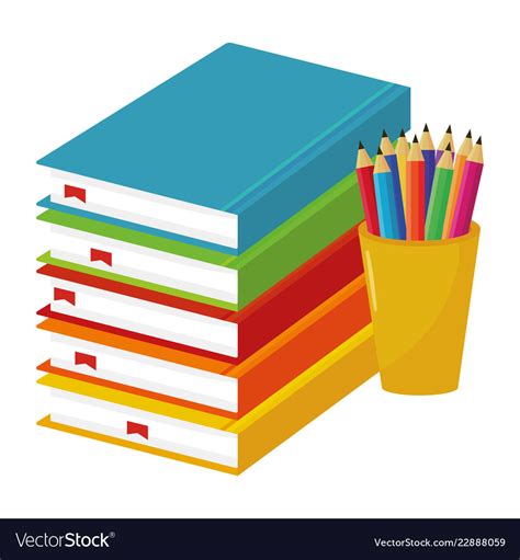 School books cartoon Royalty Free Vector Image