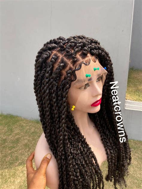 Passion Twists Full Lace Front Wig Braided Wig Cornrows Wig Etsy