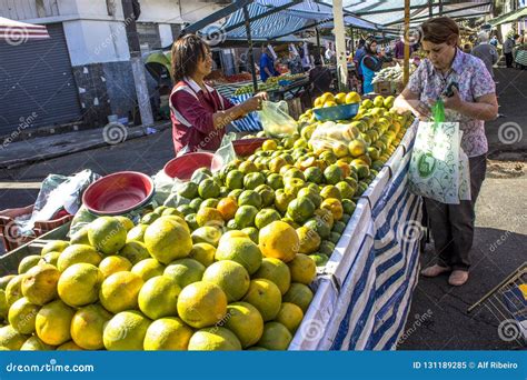 Orange Fruits At Street Market In Sao Paulo Editorial Image Image Of
