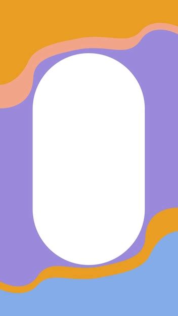 Un óvalo blanco con un círculo azul en el medio Vector Premium