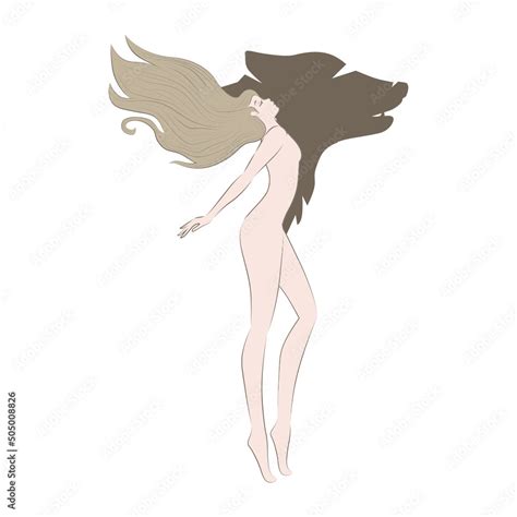 Beautiful Naked Woman Vector Illustration Stock Vector Adobe Stock