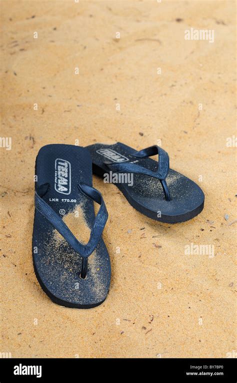 Flip Flops On A Sandy Beach Stock Photo Alamy