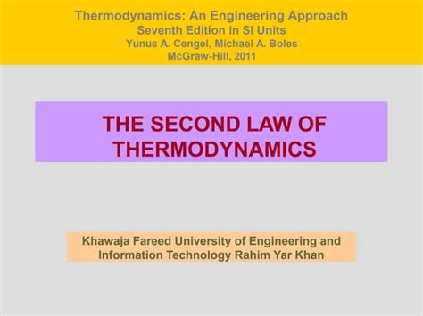 Thermodynamic Chapter 4 Second Law Of Thermodynamics