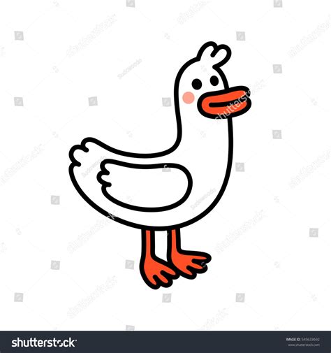 Cute Cartoon Goose Drawing Simple Vector Stock Vector (Royalty Free ...