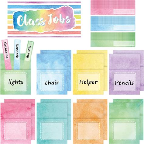 Class Jobs Bulletin Board Colorful Class Jobs Pocket Chart Set Teacher S Helper