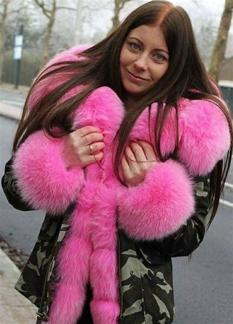 Pink Fashion Long Hair Styles Furs Fur Fabulous Fox Woman Hood