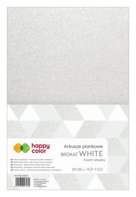 Pianka Happy Color brokatowa 20x30cm 5ark Biały 12788536662 Allegro pl