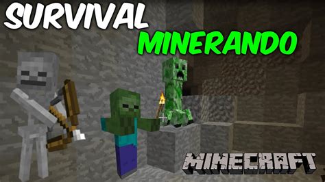 Minecraft Survival PRIMEIRA MINERAÇÃO YouTube